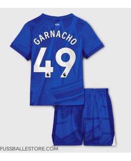 Günstige Chelsea Alejandro Garnacho #49 Heimtrikotsatz Kinder 2025-26 Kurzarm (+ Kurze Hosen)